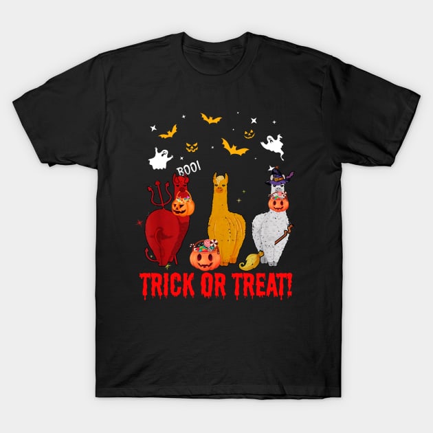 Trick Or Treat Llama Halloween Gift T-Shirt by Dianeursusla Clothes